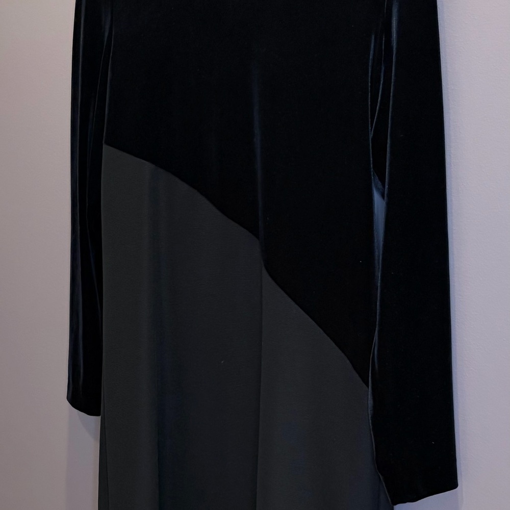 Vintage Positive Attitude Black Velvet Panel Shift Dress | Petite Small | - Picture 6 of 6